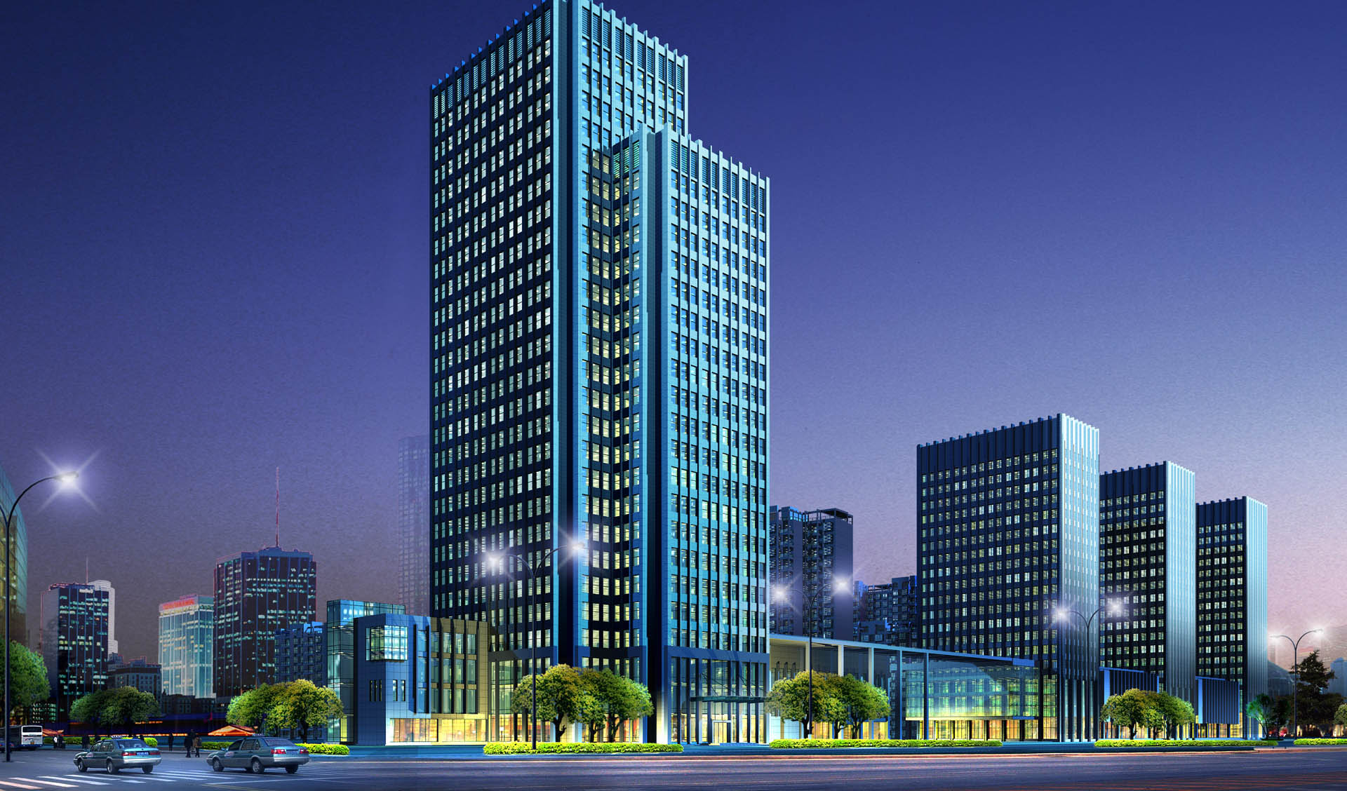 Commercial office building for plug and play office search